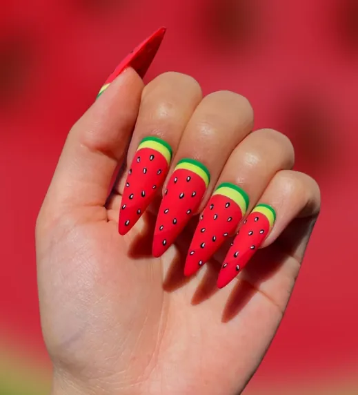 Watermelon Slice Nails
